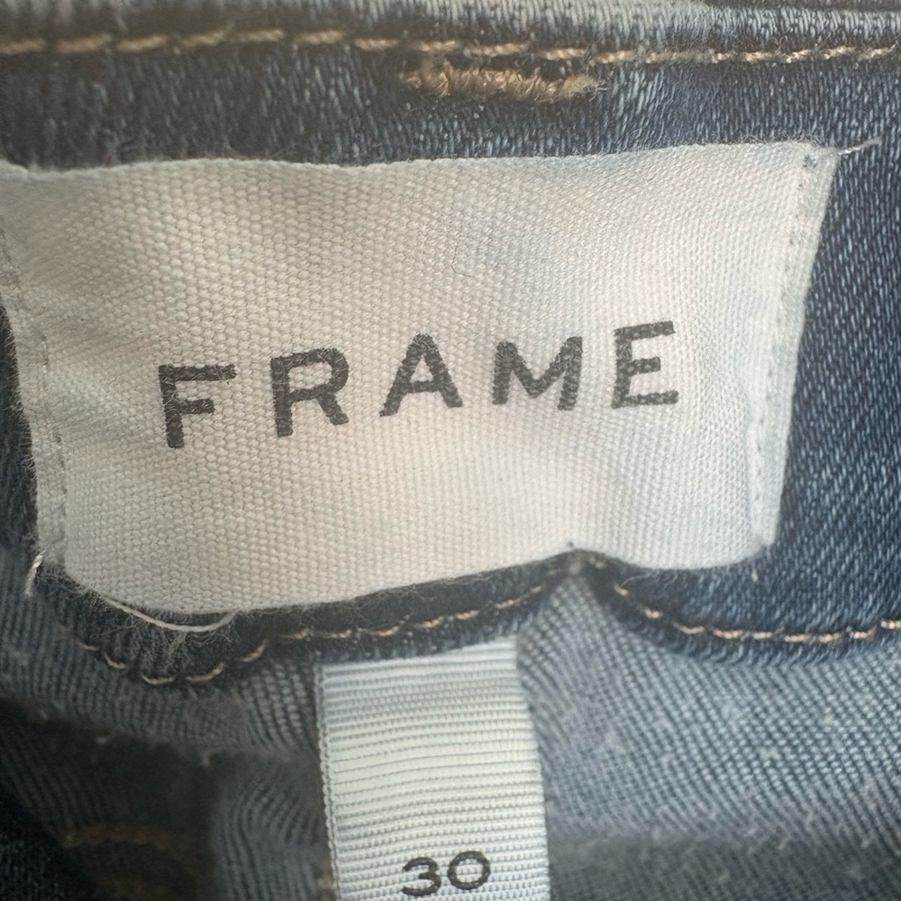 FRAME Le Crop Mini Boot High Rise Stretchy Women's Blue Jeans size 30 EUC AC - Picture 4 of 6